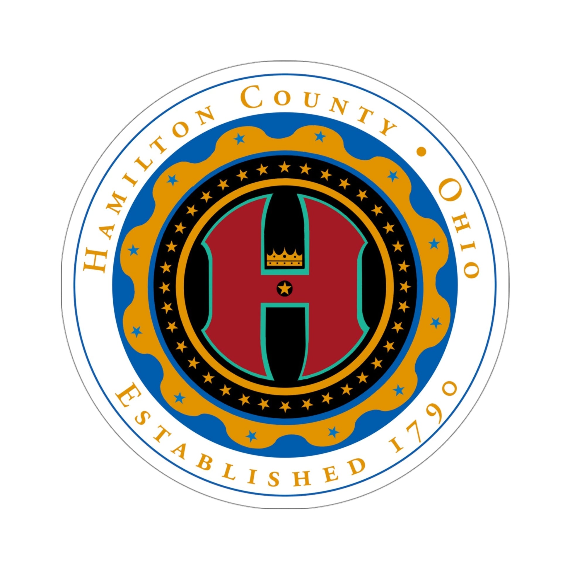 Seal of Hamilton County, Ohio 2 USA STICKER Vinyl Die-Cut Decal-4 Inch-The Sticker Space