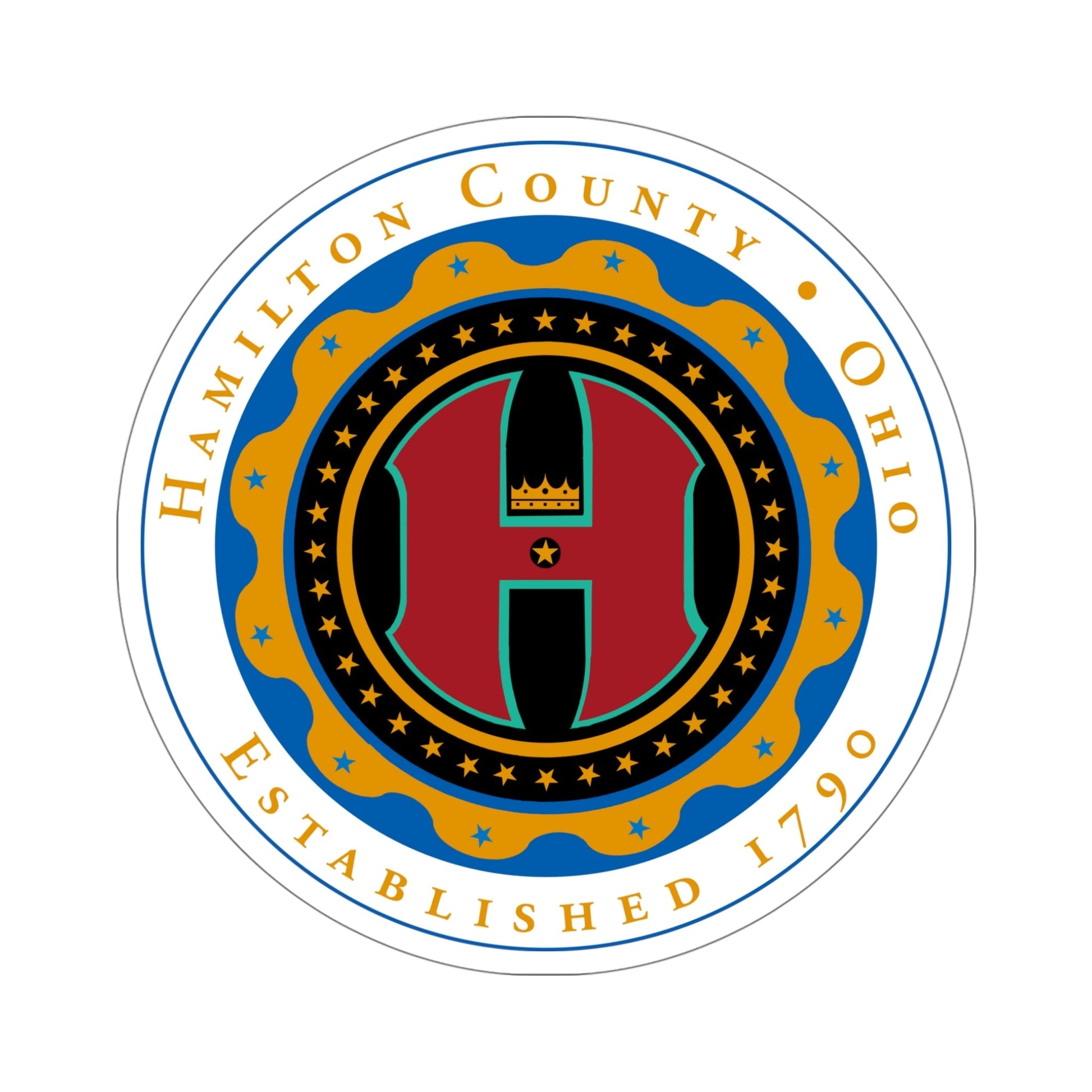 Seal of Hamilton County, Ohio 2 USA STICKER Vinyl Die-Cut Decal-5 Inch-The Sticker Space