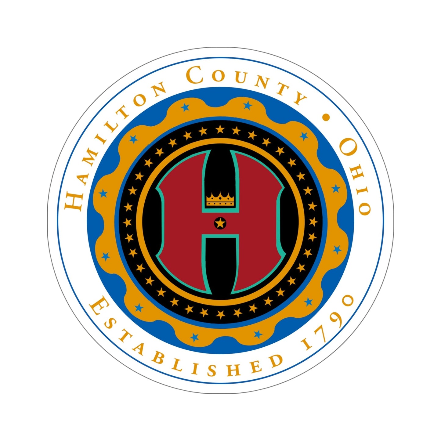 Seal of Hamilton County, Ohio 2 USA STICKER Vinyl Die-Cut Decal-6 Inch-The Sticker Space