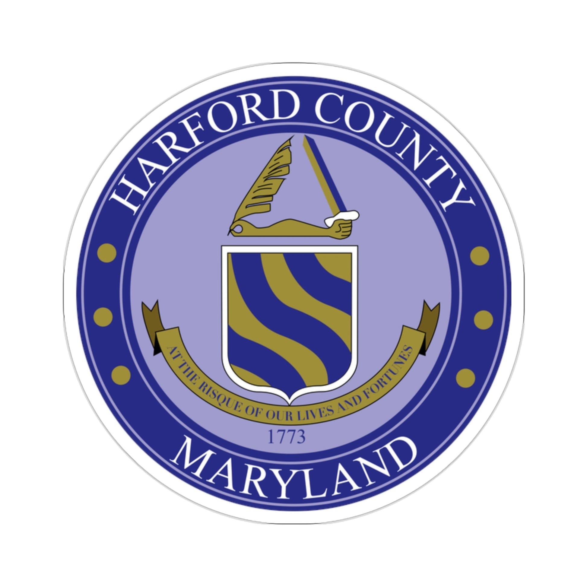 Seal of Harford County, Maryland USA STICKER Vinyl Die-Cut Decal-2 Inch-The Sticker Space
