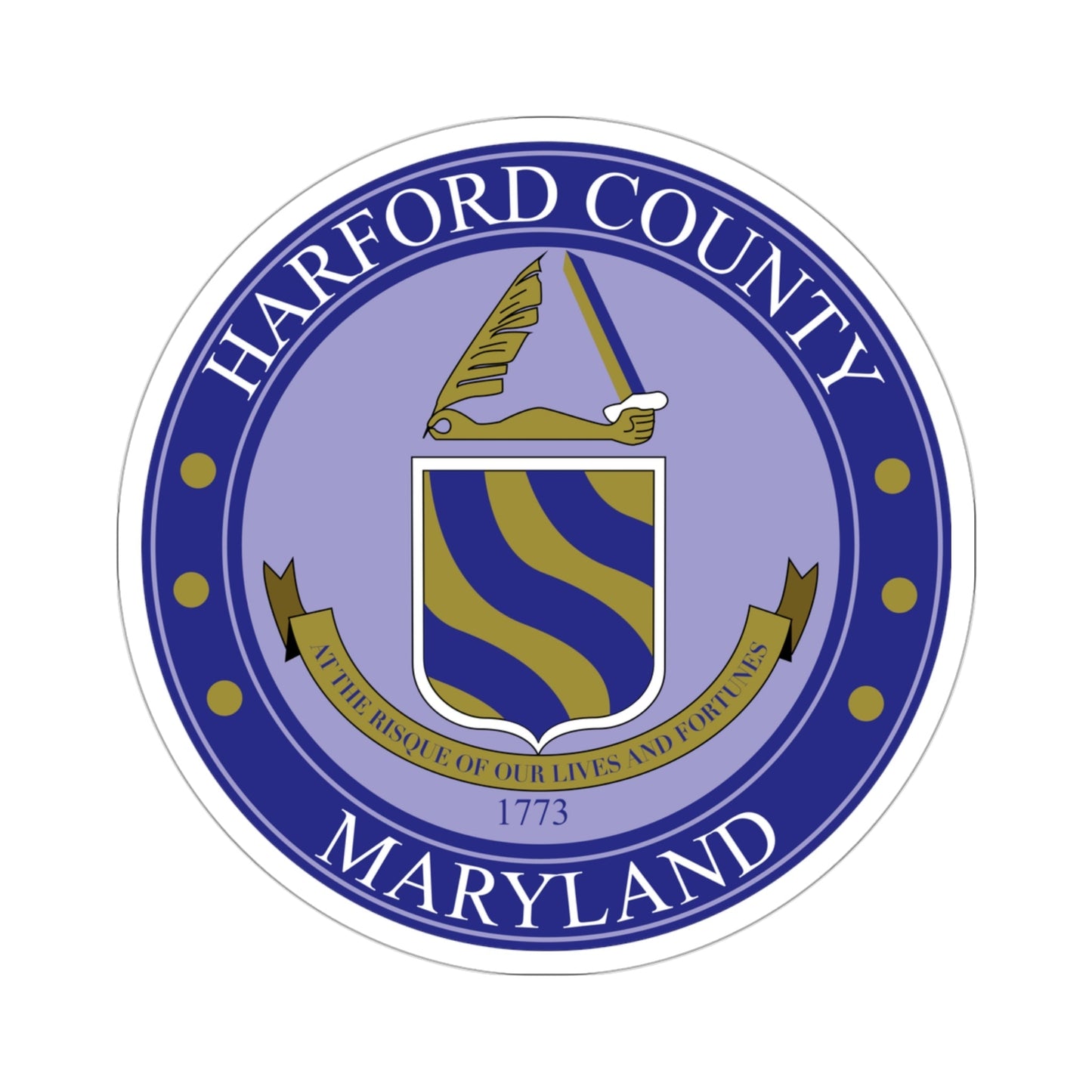 Seal of Harford County, Maryland USA STICKER Vinyl Die-Cut Decal-3 Inch-The Sticker Space