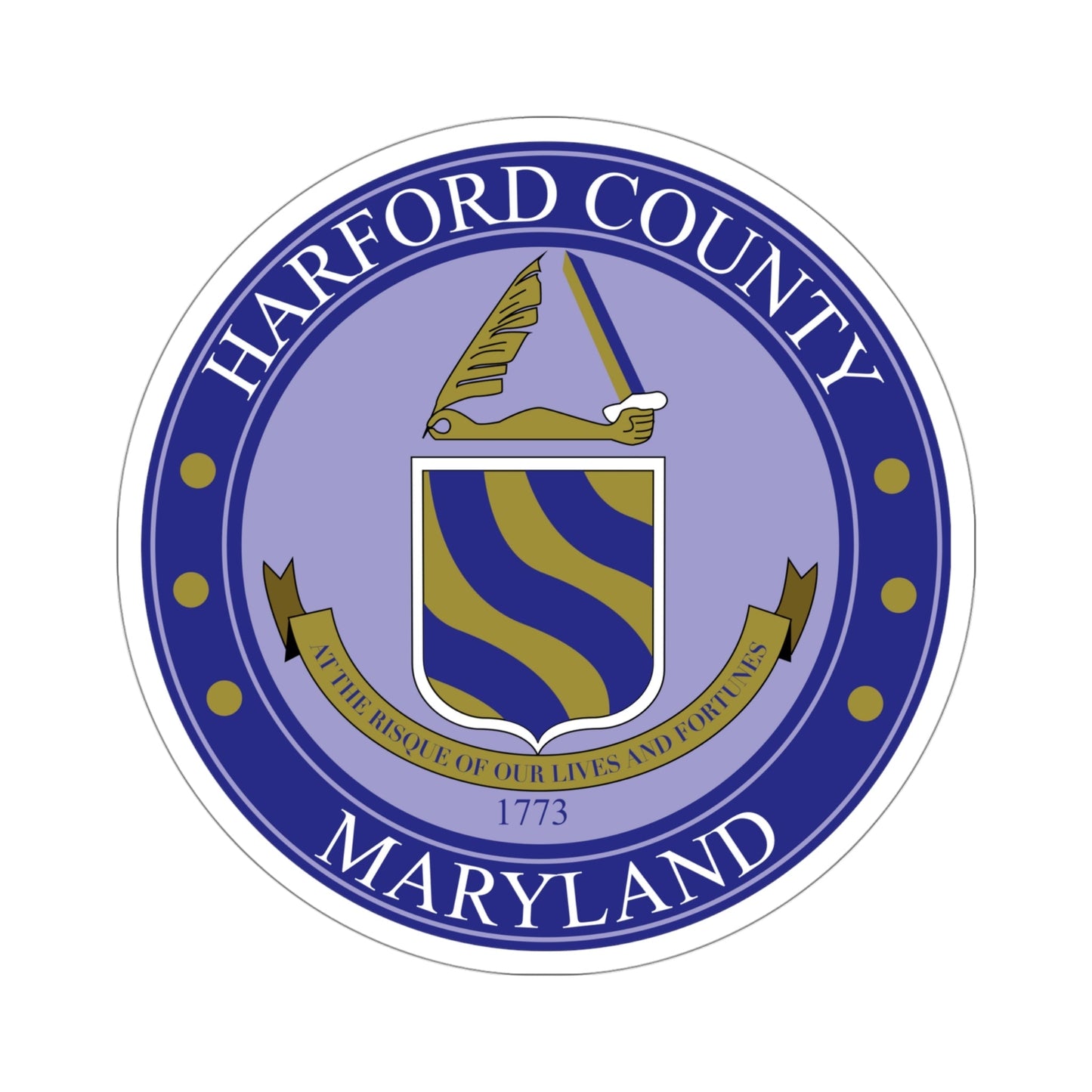 Seal of Harford County, Maryland USA STICKER Vinyl Die-Cut Decal-4 Inch-The Sticker Space