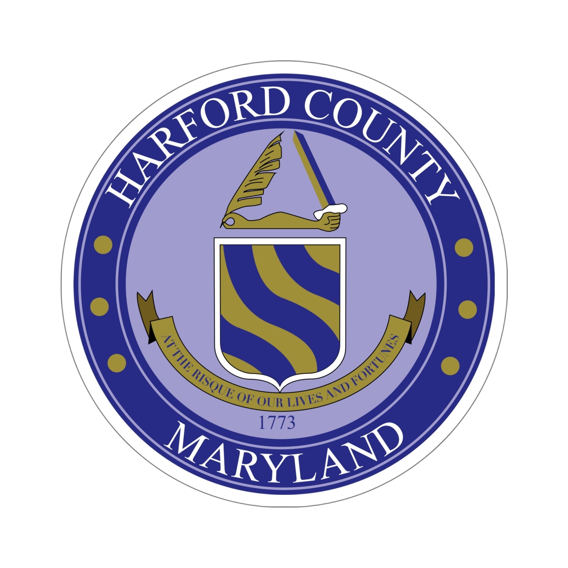 Seal of Harford County, Maryland USA STICKER Vinyl Die-Cut Decal-6 Inch-The Sticker Space