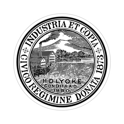 Seal of Holyoke Massachusetts USA STICKER Vinyl Die-Cut Decal-2 Inch-The Sticker Space