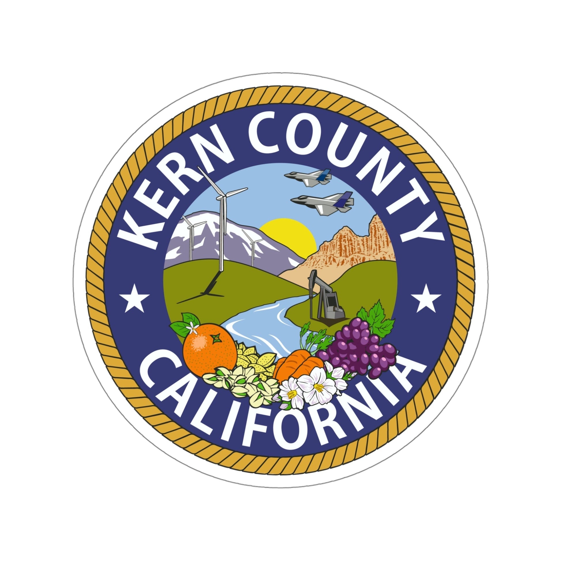 Seal of Kern County, California USA STICKER Vinyl Die-Cut Decal-5 Inch-The Sticker Space