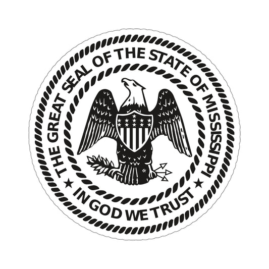Seal of Mississippi BW STICKER Vinyl Die-Cut Decal-6 Inch-The Sticker Space