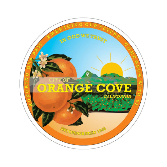 Seal of Orange Cove California USA STICKER Vinyl Die-Cut Decal-6 Inch-The Sticker Space