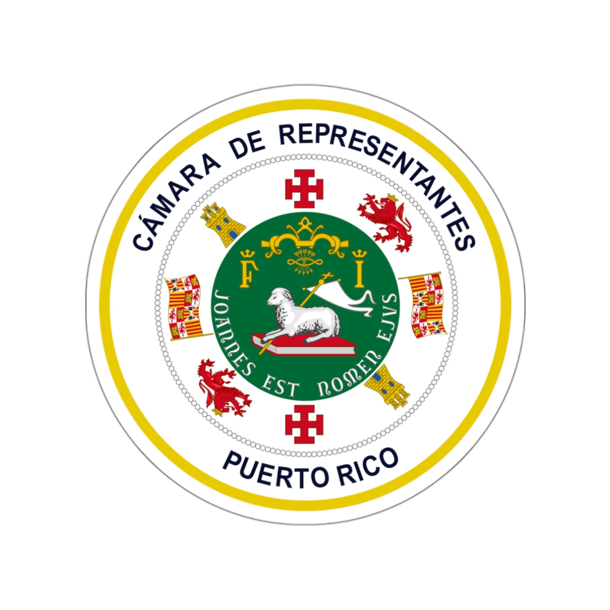 Seal of Puerto Rico House of Representatives STICKER Vinyl Die-Cut Decal-White-The Sticker Space