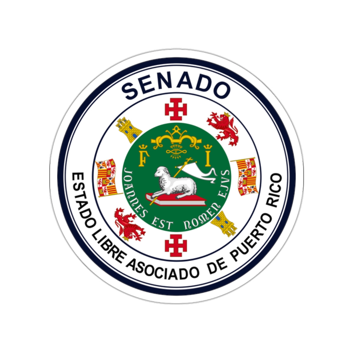 Seal of Puerto Rico Senate STICKER Vinyl Die-Cut Decal-White-The Sticker Space