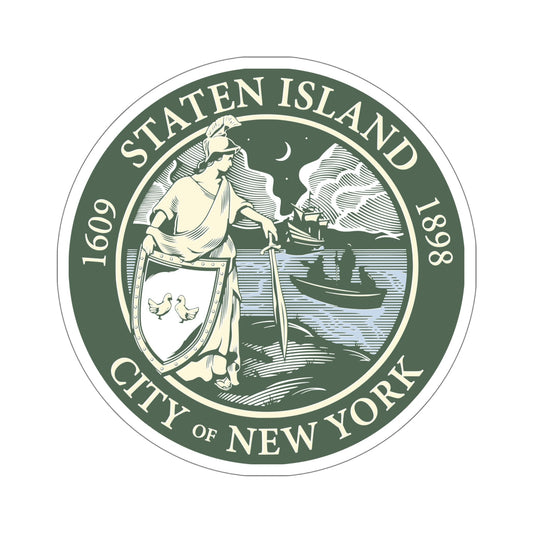 Seal of Staten Island New York City USA STICKER Vinyl Die-Cut Decal-6 Inch-The Sticker Space