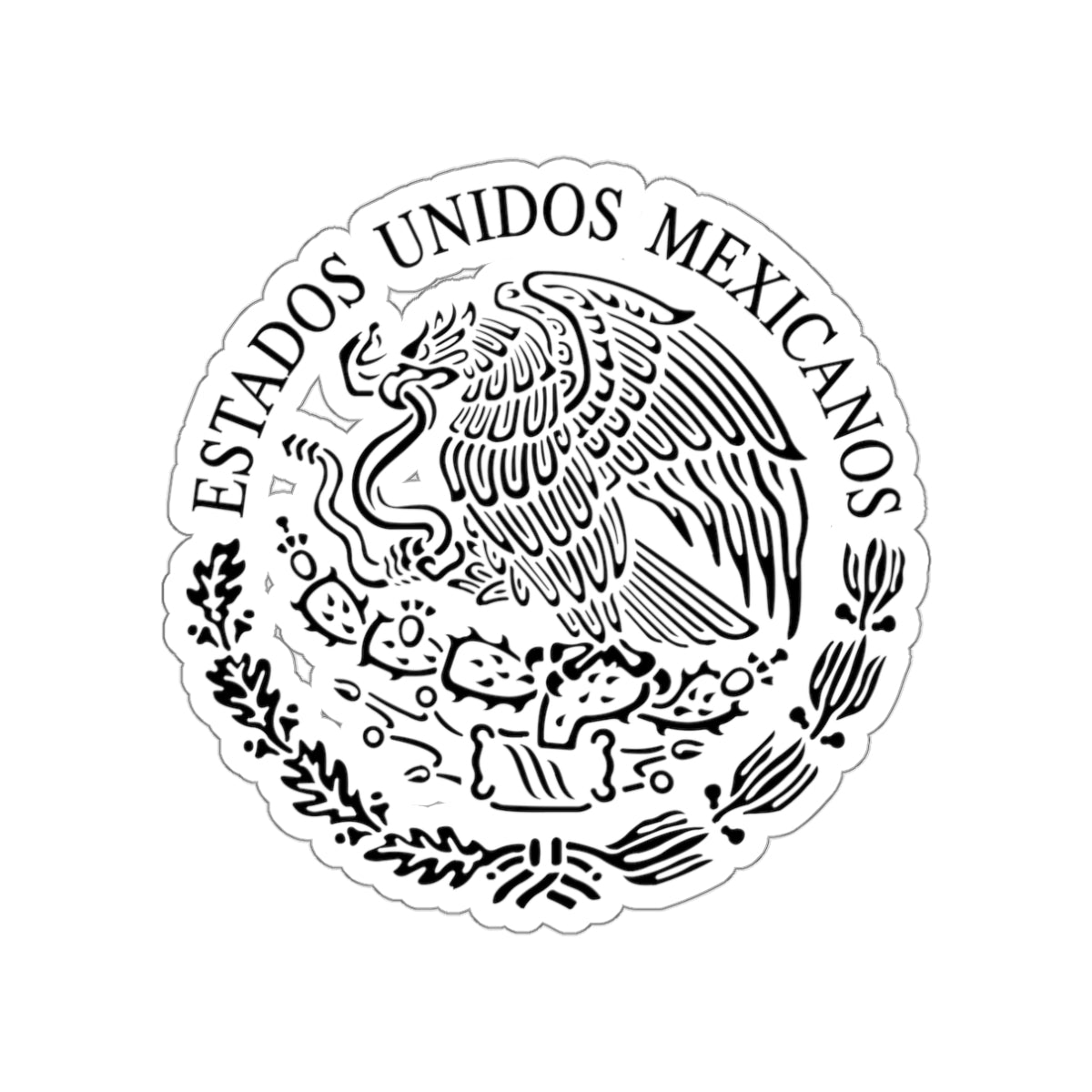 Seal of the Government of Mexico 2 STICKER Vinyl Die-Cut Decal-White-The Sticker Space