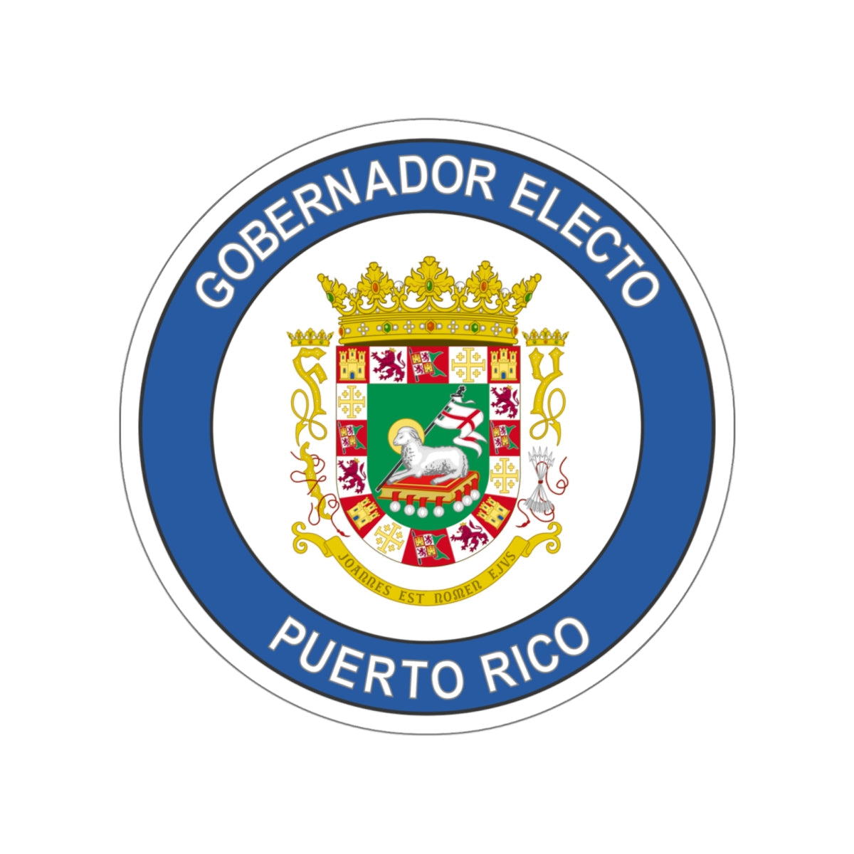 Seal of the Governor-Elect of Puerto Rico STICKER Vinyl Die-Cut Decal-White-The Sticker Space