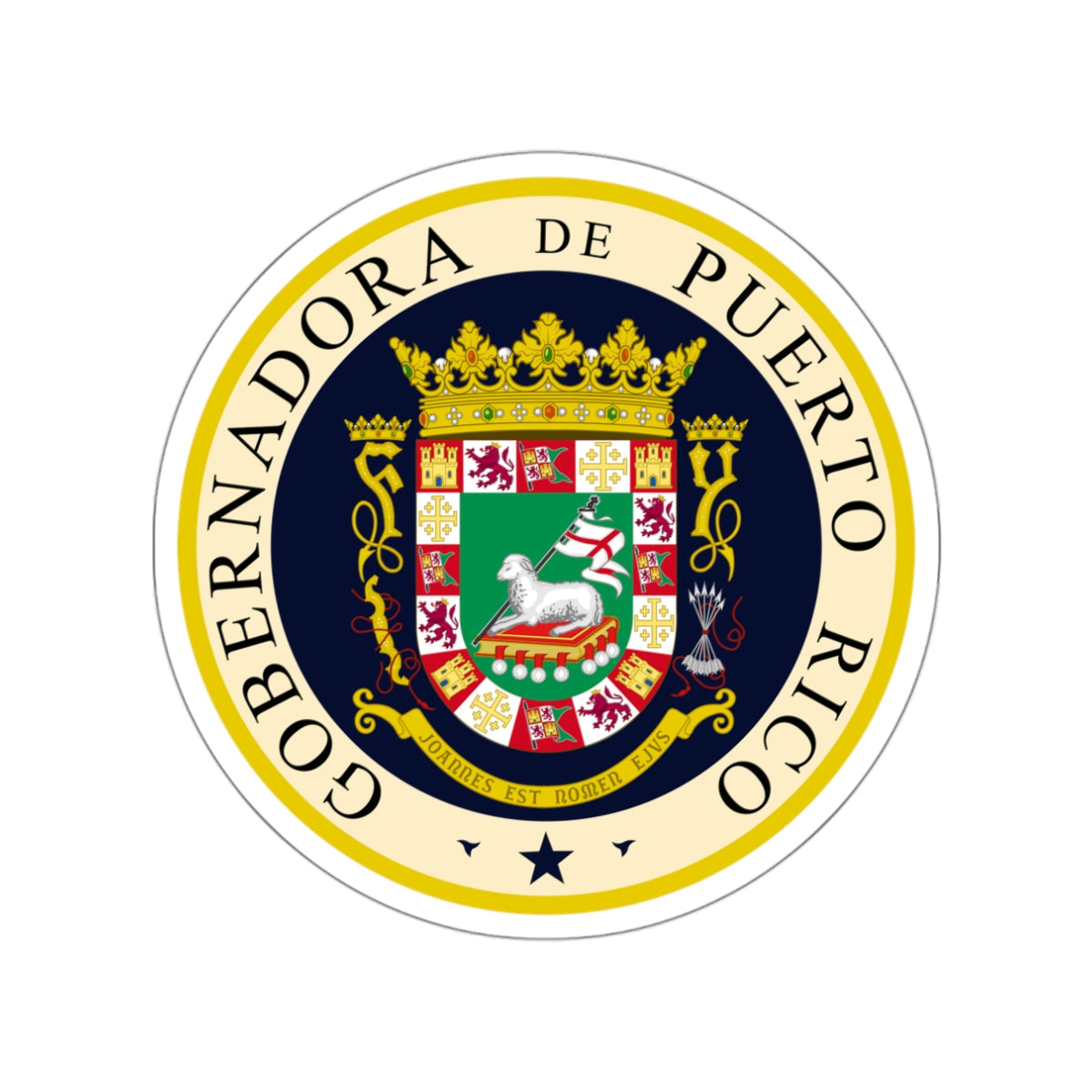 Seal of the Governor of Puerto Rico 2 STICKER Vinyl Die-Cut Decal-White-The Sticker Space