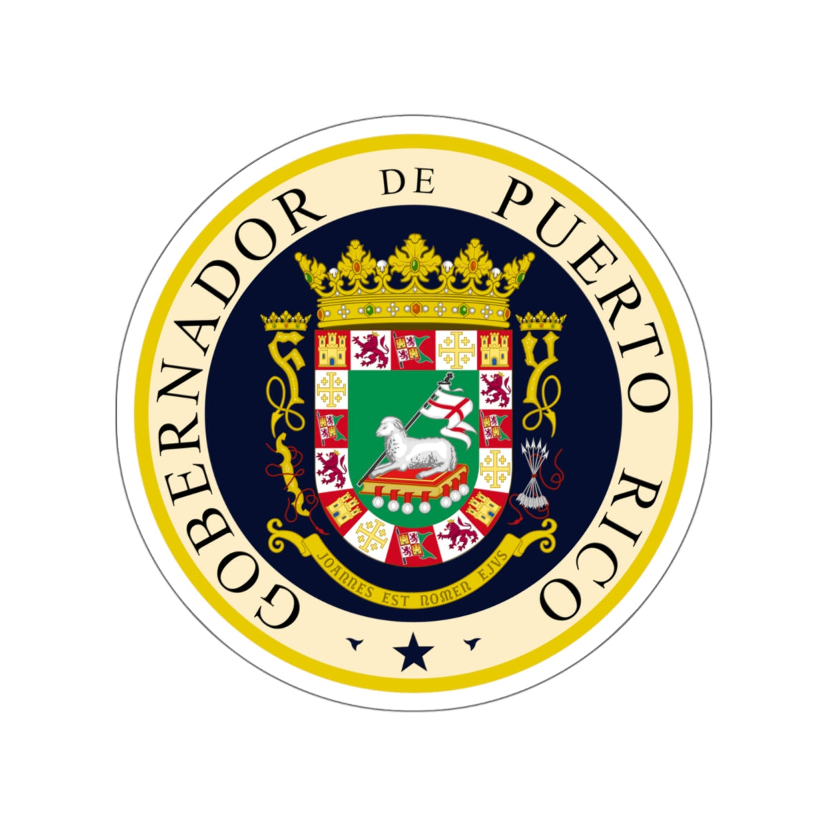 Seal of the Governor of Puerto Rico STICKER Vinyl Die-Cut Decal-White-The Sticker Space