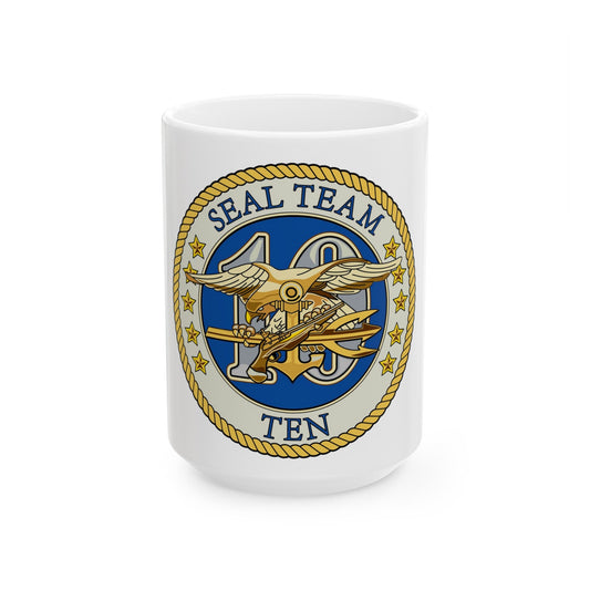 Seal Team 10 Colored (U.S. Navy) White Coffee Mug-15oz-The Sticker Space