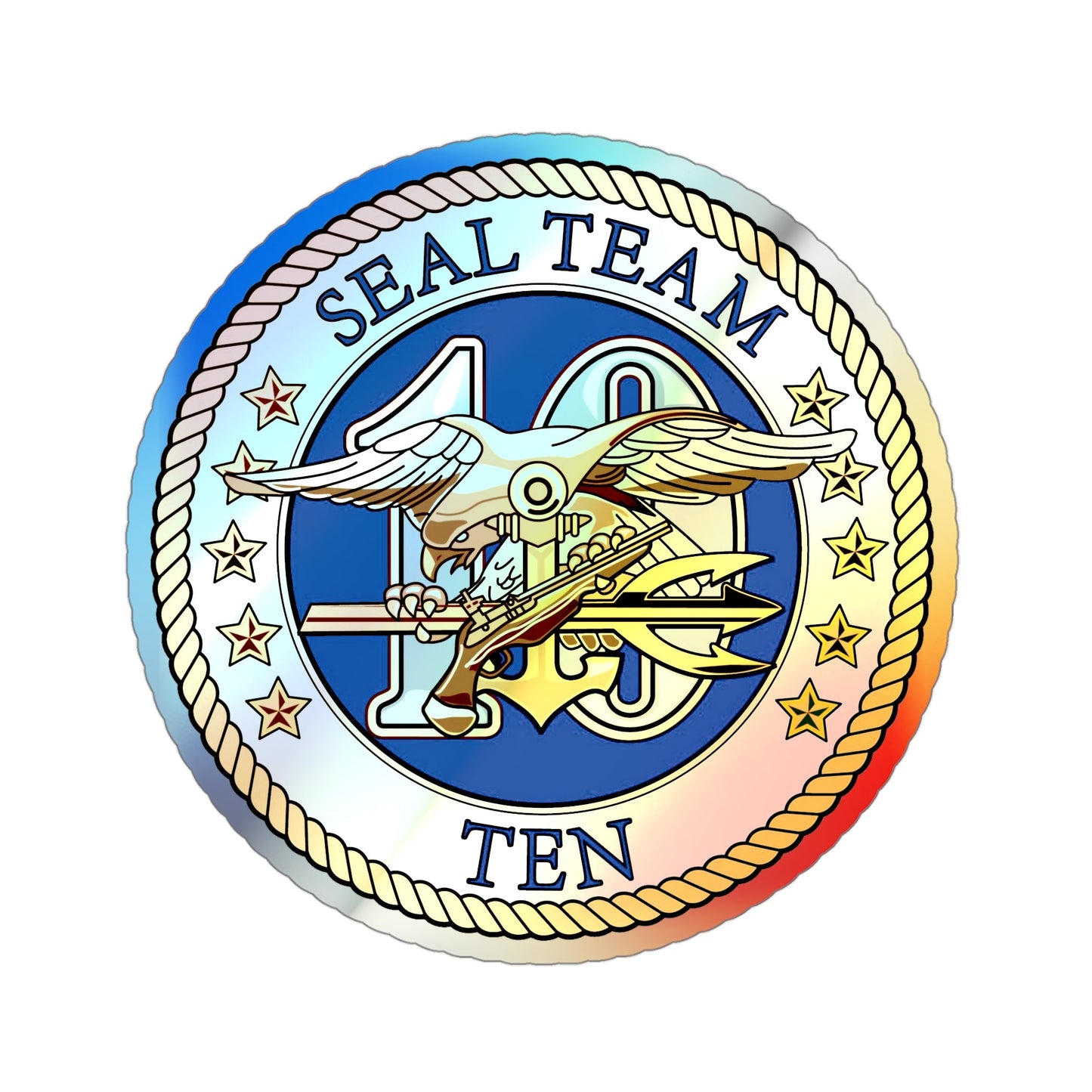 Seal Team 10 (U.S. Navy) Holographic STICKER Die-Cut Vinyl Decal-4 Inch-The Sticker Space