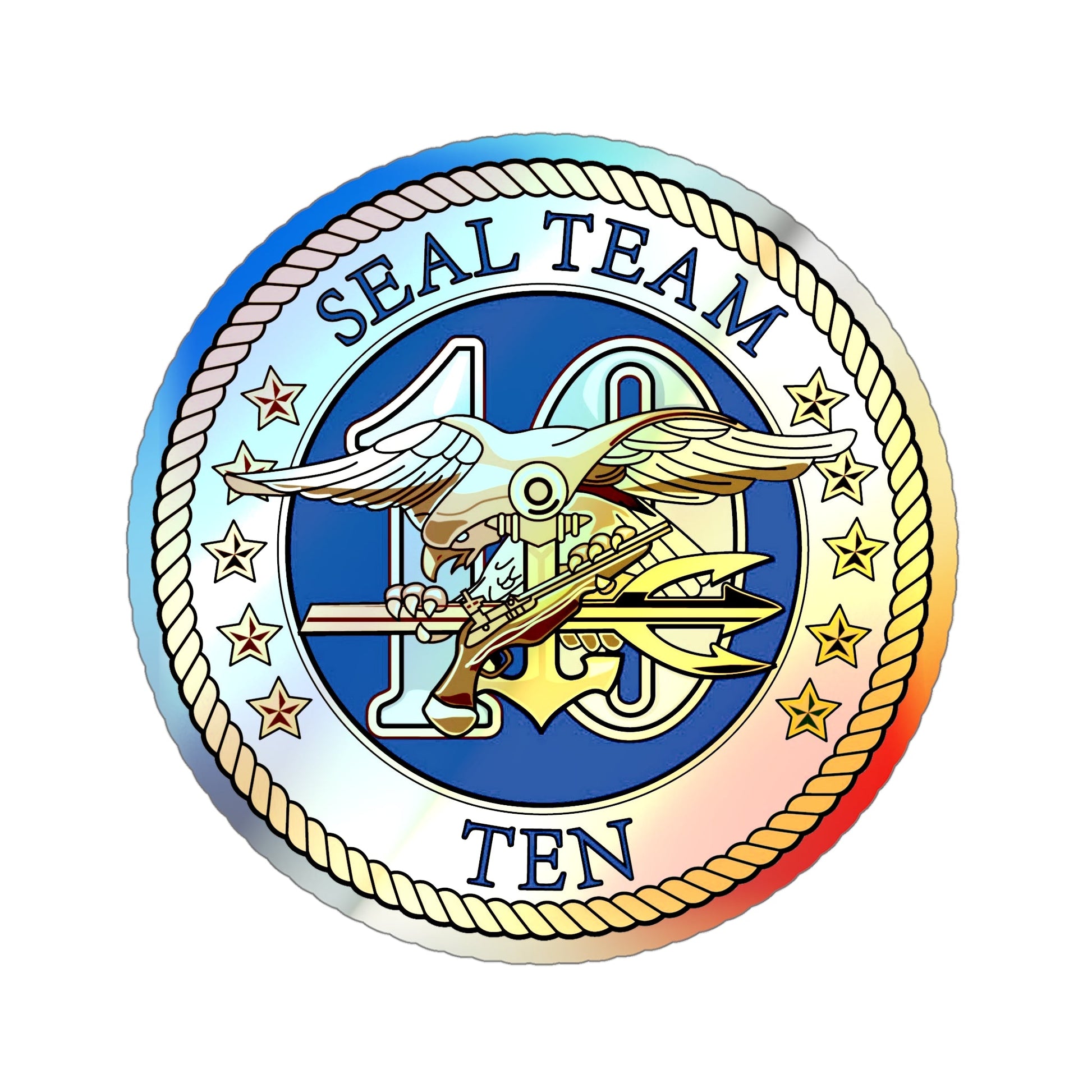 Seal Team 10 (U.S. Navy) Holographic STICKER Die-Cut Vinyl Decal-5 Inch-The Sticker Space
