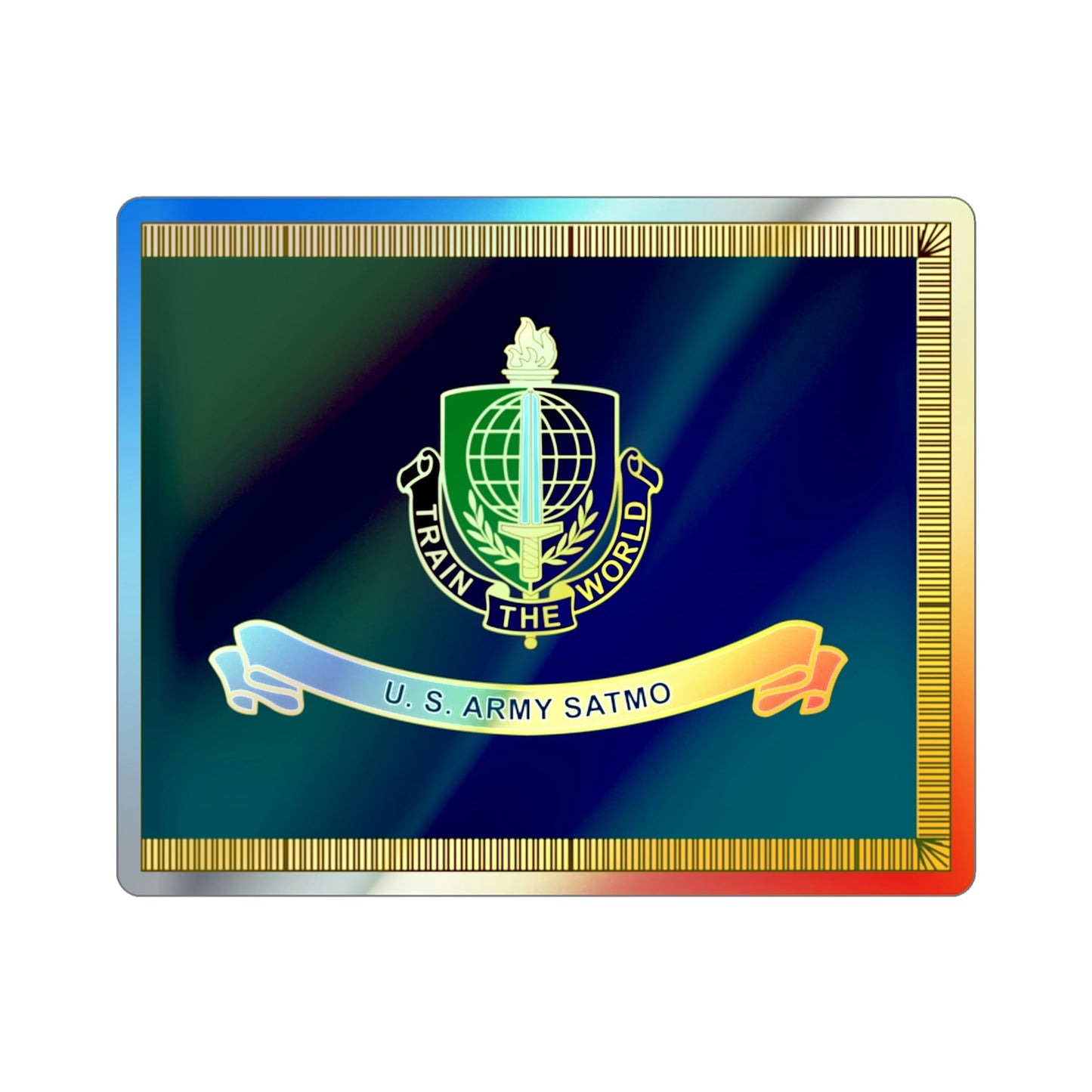 Security Assistance Training Management Organization Flag (U.S. Army) Holographic STICKER Die-Cut Vinyl Decal-2 Inch-The Sticker Space