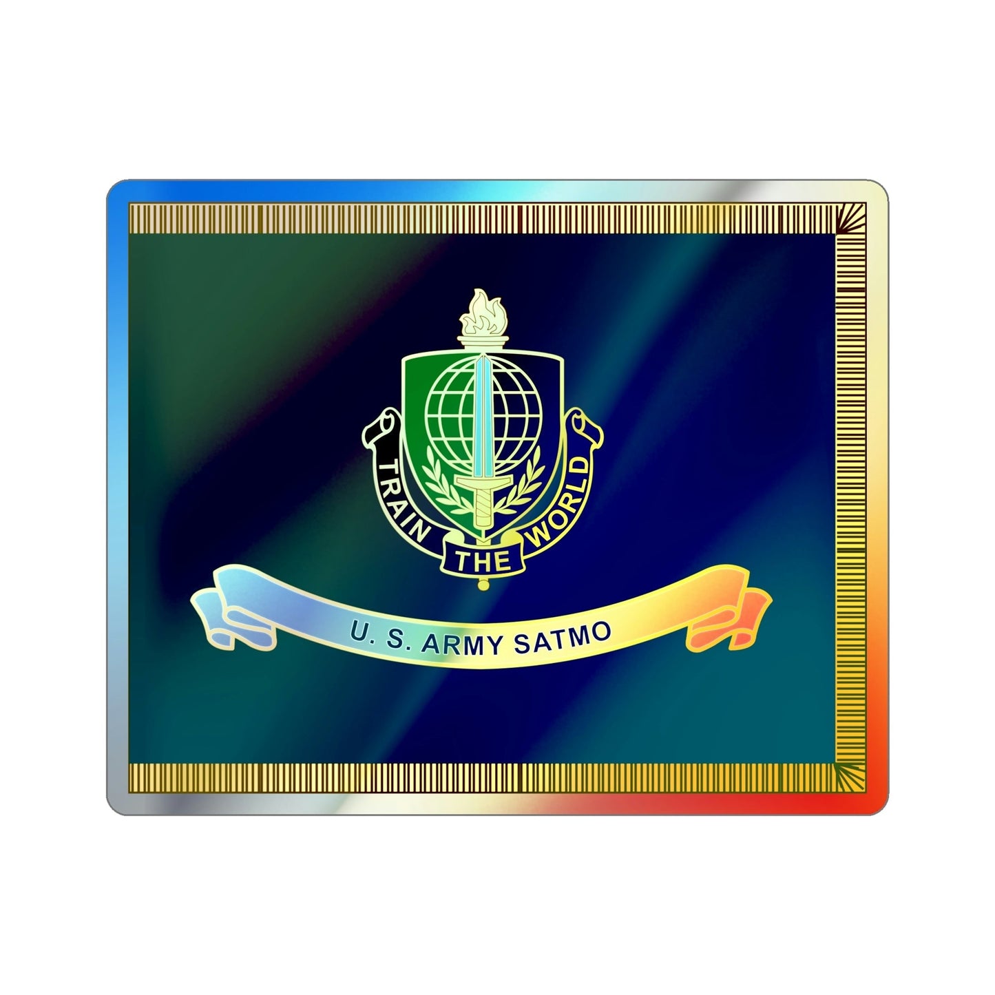 Security Assistance Training Management Organization Flag (U.S. Army) Holographic STICKER Die-Cut Vinyl Decal-6 Inch-The Sticker Space