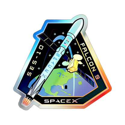SES-10 (SpaceX) Holographic STICKER Die-Cut Vinyl Decal-2 Inch-The Sticker Space