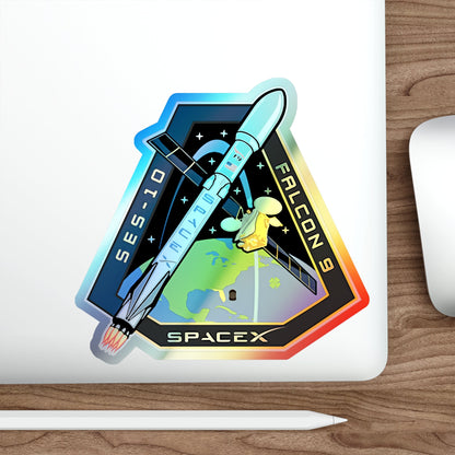 SES-10 (SpaceX) Holographic STICKER Die-Cut Vinyl Decal-The Sticker Space