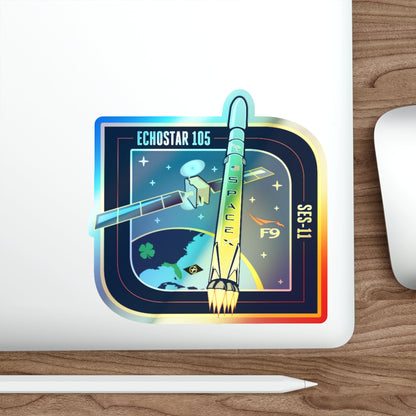 SES-11 (EchoStar 105) (SpaceX) Holographic STICKER Die-Cut Vinyl Decal-The Sticker Space