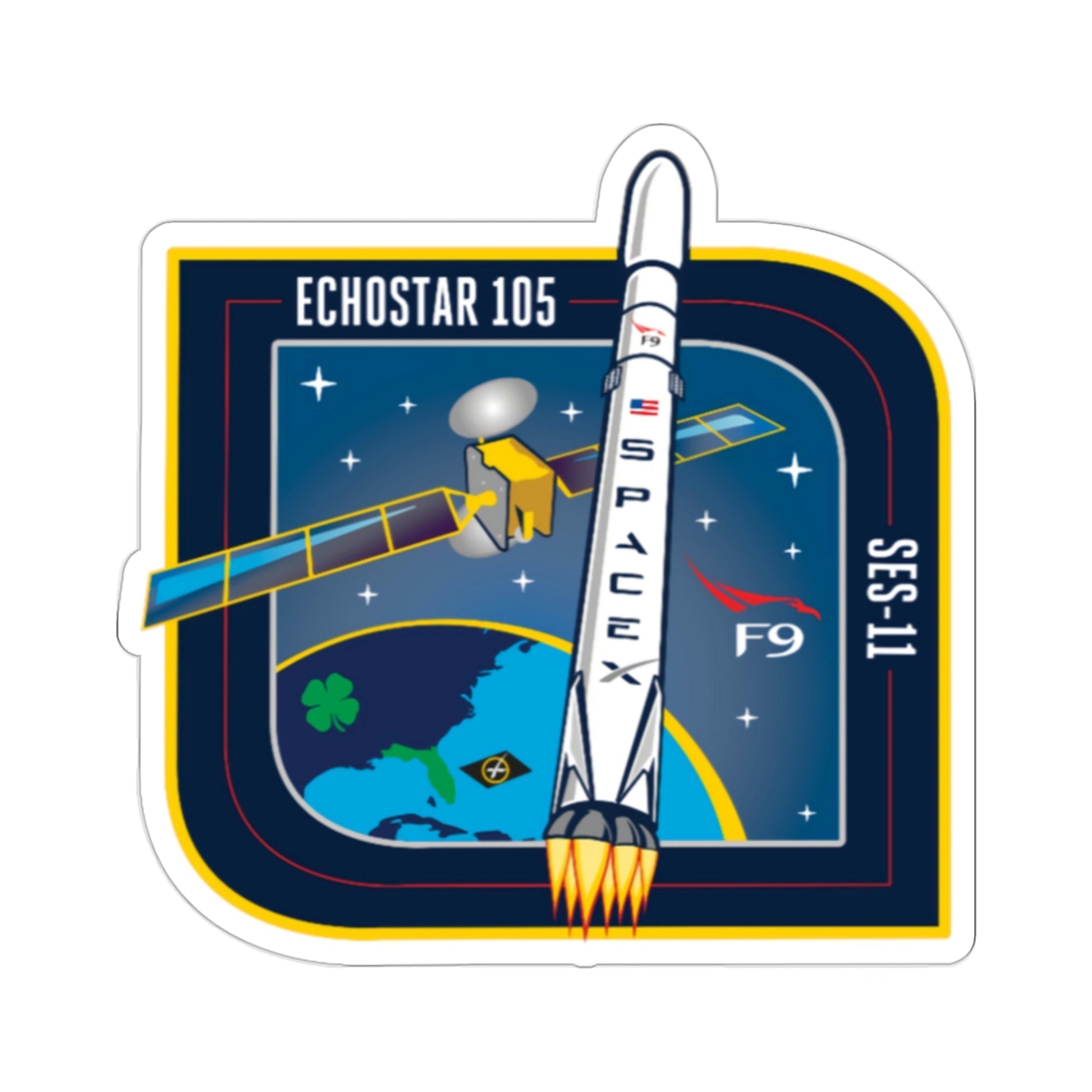 SES-11 (EchoStar 105) (SpaceX) STICKER Vinyl Die-Cut Decal-2 Inch-The Sticker Space