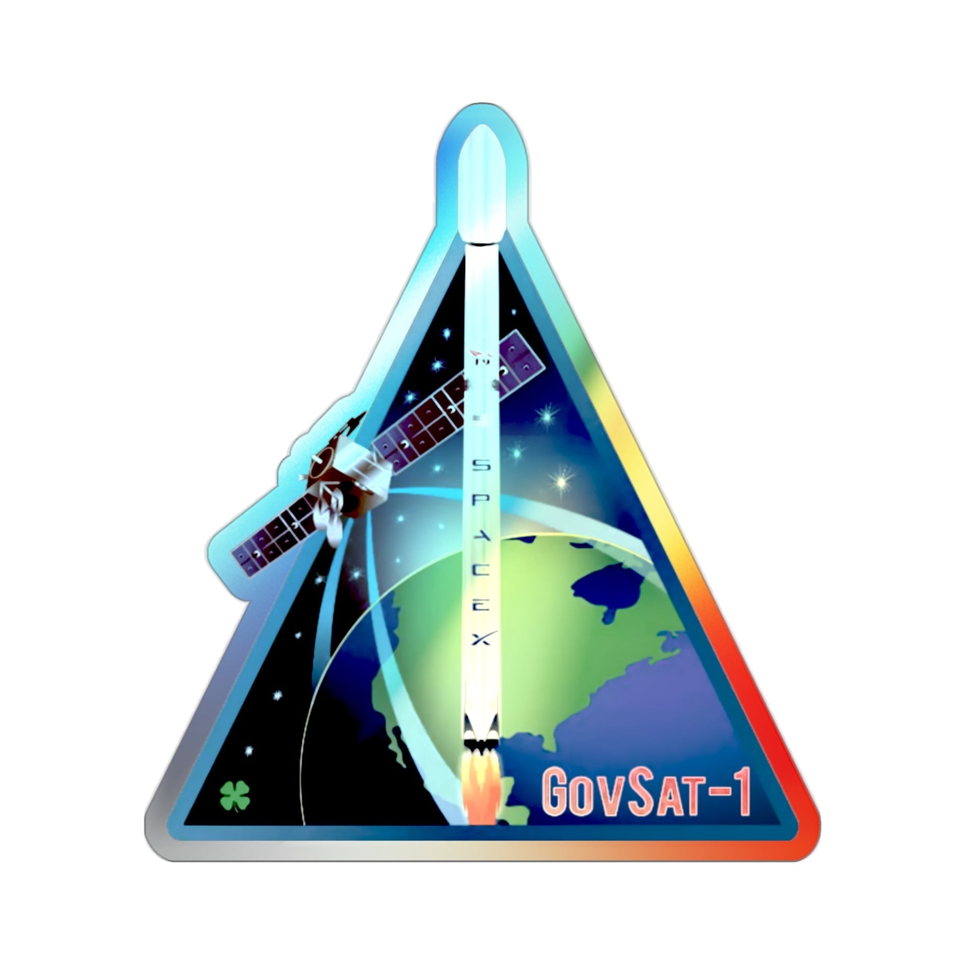 SES-16 (GovSat-1) (SpaceX) Holographic STICKER Die-Cut Vinyl Decal-2 Inch-The Sticker Space