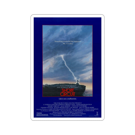 Short Circuit 1986 Movie Poster STICKER Vinyl Die-Cut Decal-6 Inch-The Sticker Space