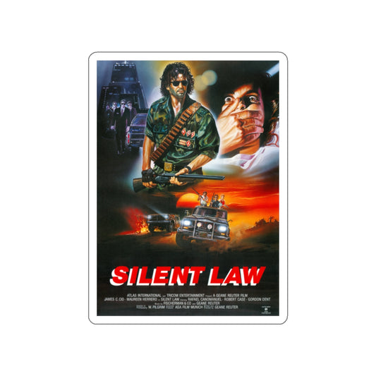 SILENT LAW 1988 Movie Poster STICKER Vinyl Die-Cut Decal-White-The Sticker Space