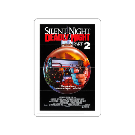 SILENT NIGHT, DEADLY NIGHT PART 2 1987 Movie Poster STICKER Vinyl Die-Cut Decal-White-The Sticker Space