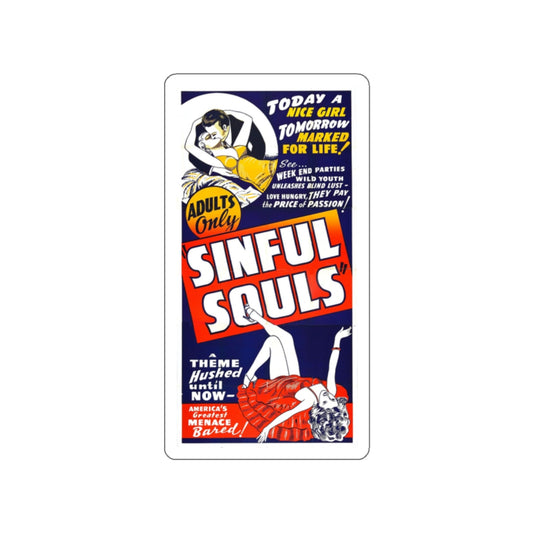 SINFUL SOULS 1939 Movie Poster STICKER Vinyl Die-Cut Decal-White-The Sticker Space