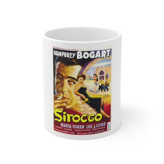 Sirocco 1951 Movie Poster - White Coffee Cup 11oz-11oz-The Sticker Space