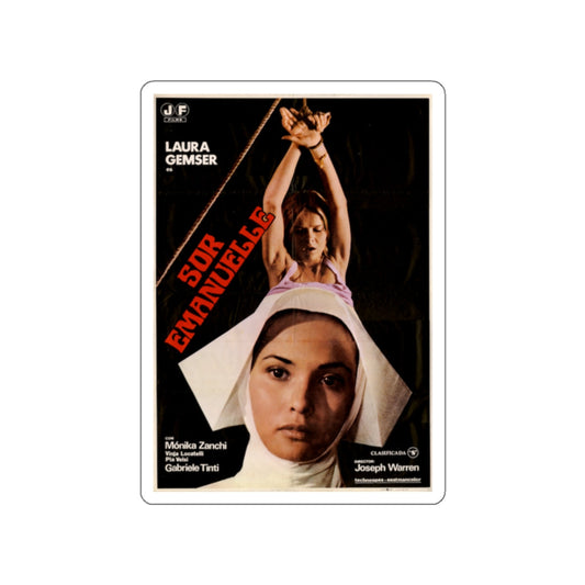 SISTER EMANUELLE (SPAIN) 1977 Movie Poster STICKER Vinyl Die-Cut Decal-White-The Sticker Space