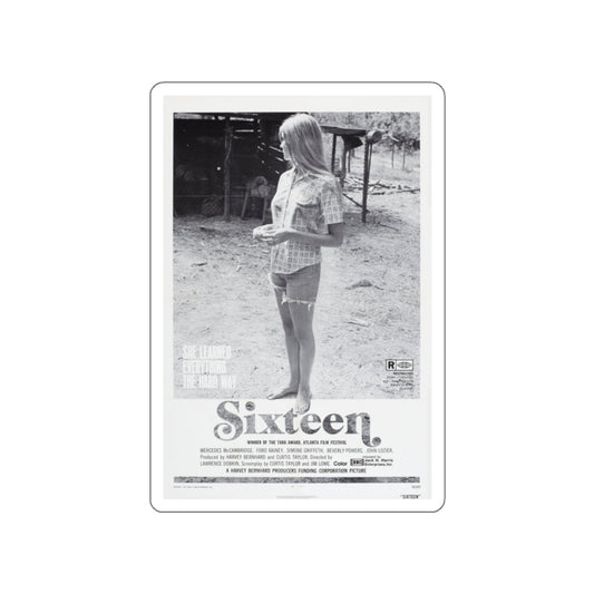 SIXTEEN 1972 Movie Poster STICKER Vinyl Die-Cut Decal-White-The Sticker Space