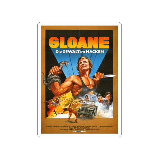 SLOANE (GERMAN) 1985 Movie Poster STICKER Vinyl Die-Cut Decal-White-The Sticker Space
