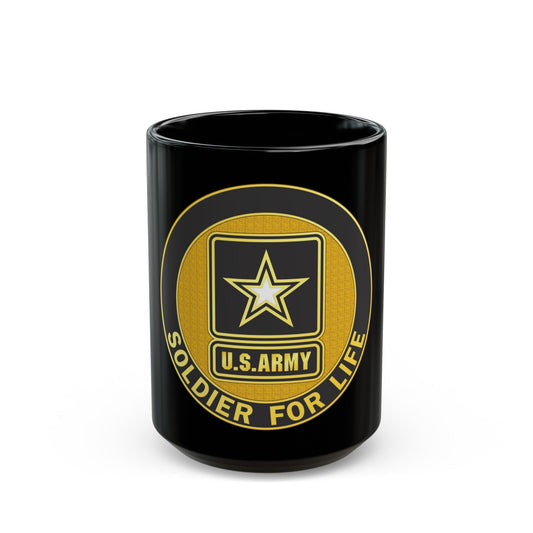 Soldier for Life Lapel Button (U.S. Army) Black Coffee Mug-15oz-The Sticker Space