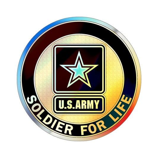 Soldier for Life Lapel Button (U.S. Army) Holographic STICKER Die-Cut Vinyl Decal-6 Inch-The Sticker Space