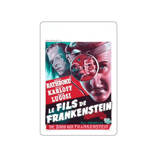 SON OF FRANKENSTEIN (BELGIAN) 1939 Movie Poster STICKER Vinyl Die-Cut Decal-White-The Sticker Space