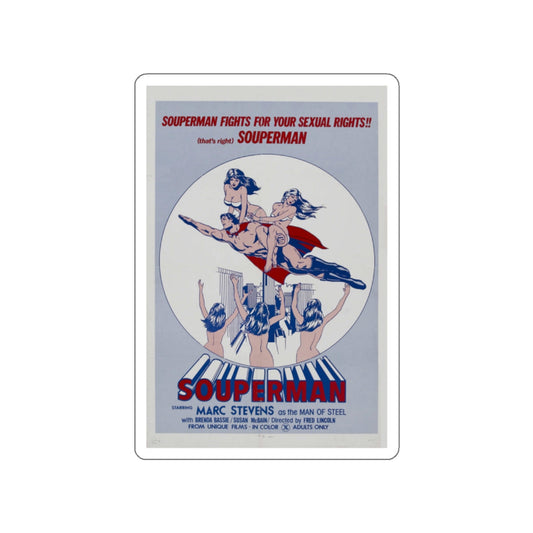 SOUPERMAN 1976 Movie Poster STICKER Vinyl Die-Cut Decal-White-The Sticker Space
