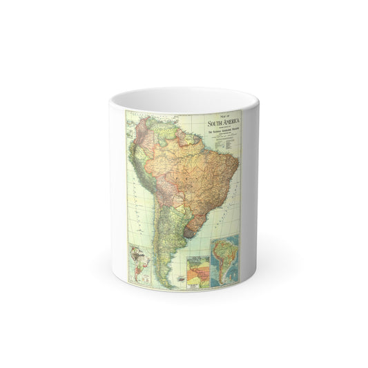South America (1921) (Map) Color Changing Mug 11oz-11oz-The Sticker Space