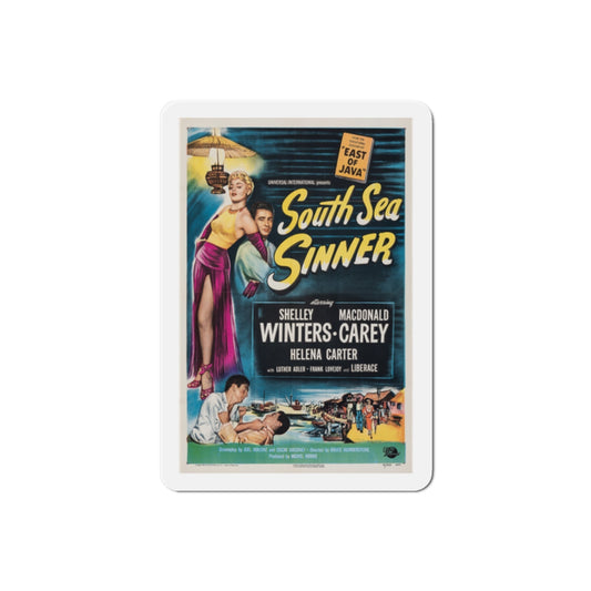 South Sea Sinner 1950 Movie Poster Die-Cut Magnet-2 Inch-The Sticker Space
