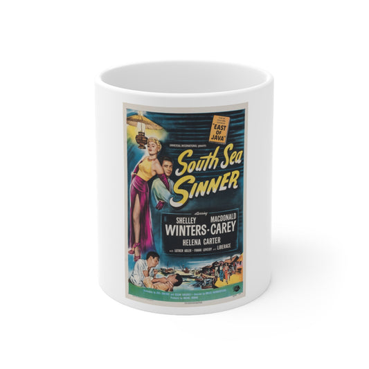 South Sea Sinner 1950 Movie Poster - White Coffee Cup 11oz-11oz-The Sticker Space