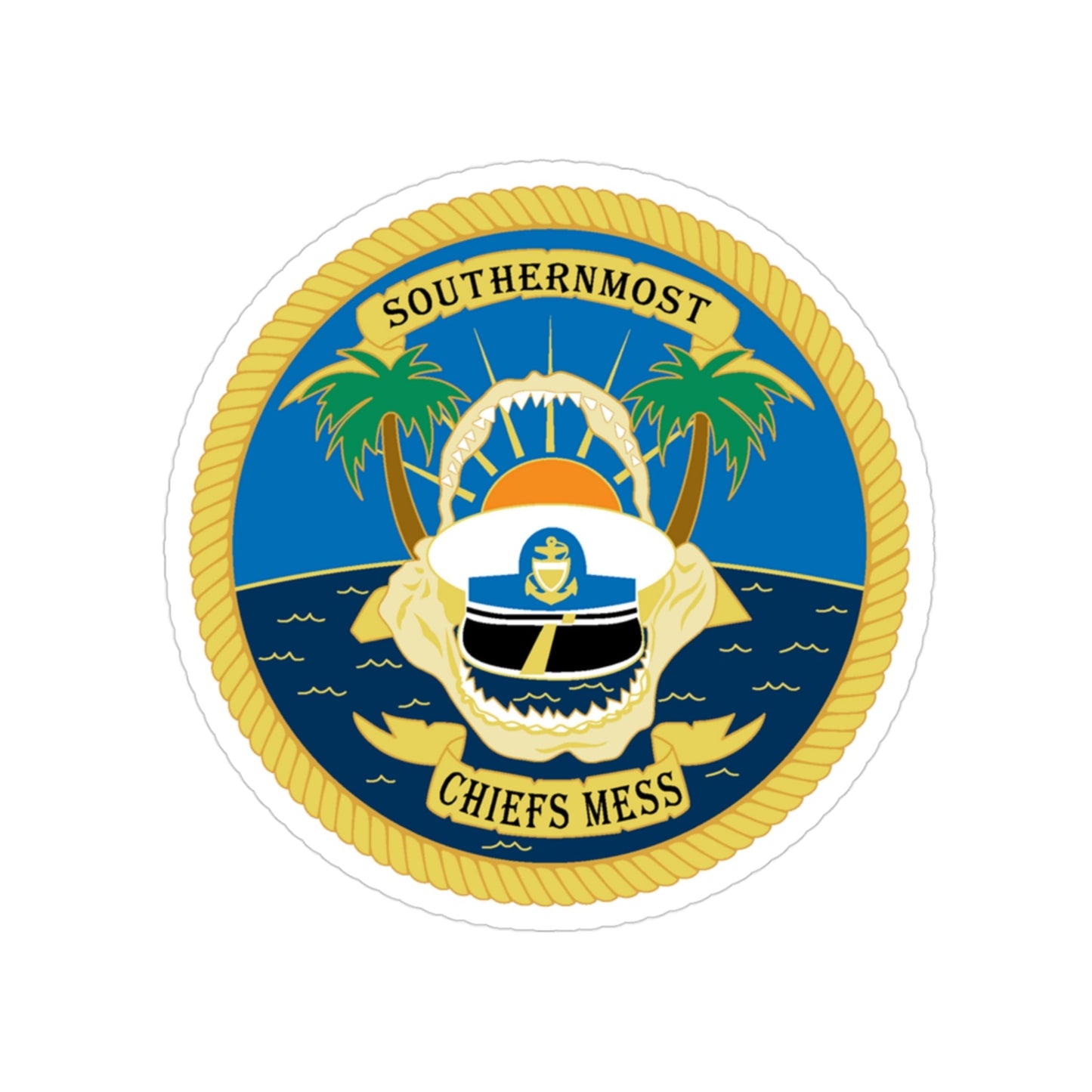 SOUTHERNMOST Chiefs Mess (U.S. Coast Guard) Transparent STICKER Die-Cut Vinyl Decal-3 Inch-The Sticker Space