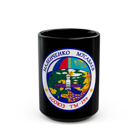 Soyuz TM-19 (Soyuz Programme) Black Coffee Mug-15oz-The Sticker Space