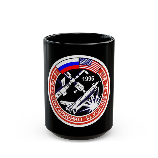 Soyuz TM-23 (Soyuz Programme) Black Coffee Mug-15oz-The Sticker Space