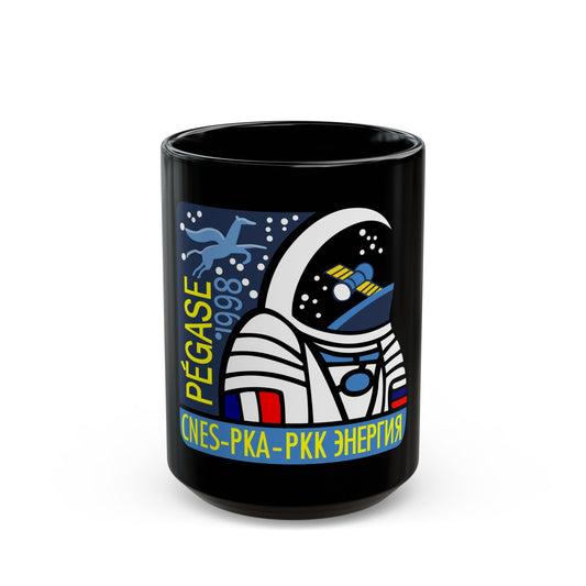 Soyuz TM-27 (Soyuz Programme) Black Coffee Mug-15oz-The Sticker Space