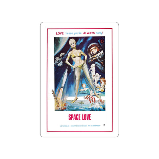 SPACE LOVE 1972 Movie Poster STICKER Vinyl Die-Cut Decal-White-The Sticker Space