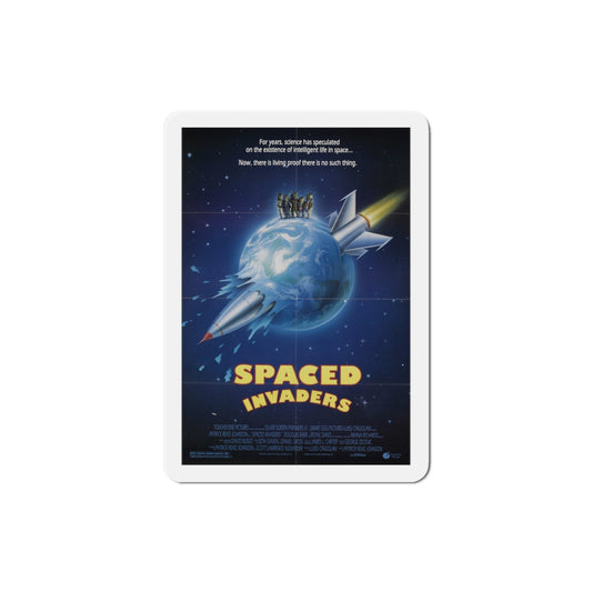Spaced Invaders 1990 Movie Poster Die-Cut Magnet-3" x 3"-The Sticker Space