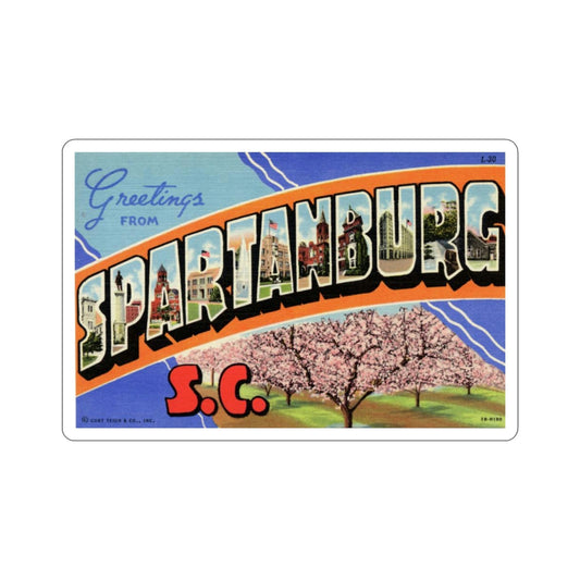 Spartanburg SC (Greeting Cards) STICKER Vinyl Die-Cut Decal-6 Inch-The Sticker Space